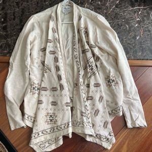Lucky Brand Cardigan with Embroidery Sz Large